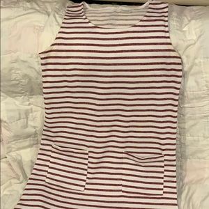 Sleeveless stripe cotton knit dress
